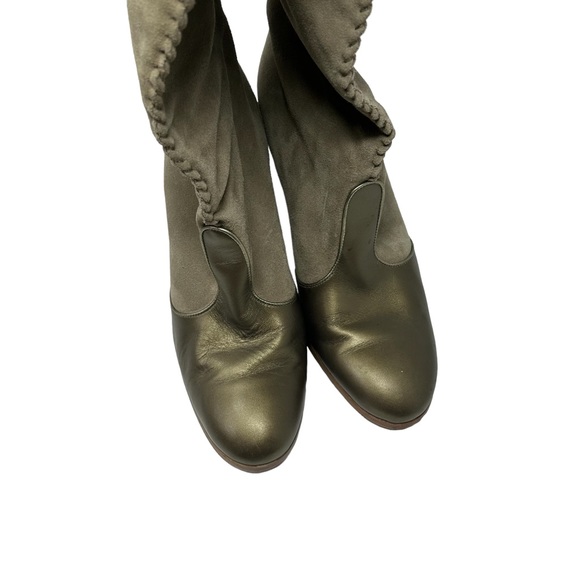 COLE HAAN GOLD KNEE HIGH LEATHER HEELED BOOTS SIZE 10B - Picture 3 of 6